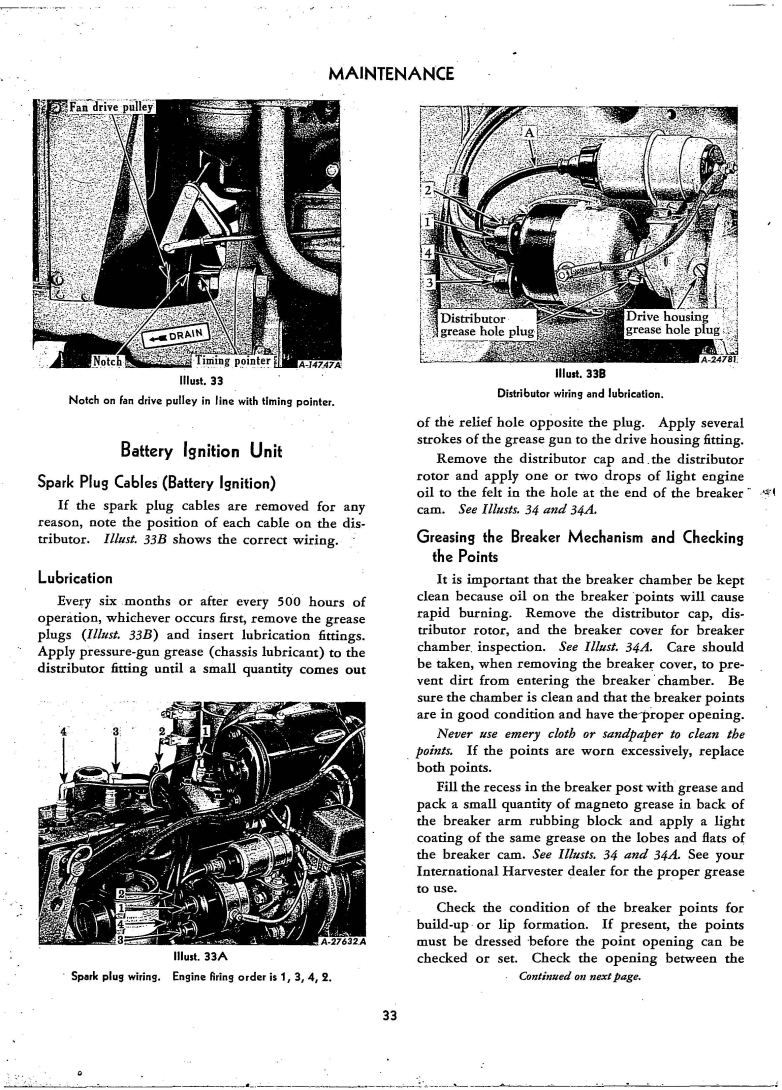 Ignition wires sequence? Farmall Cub